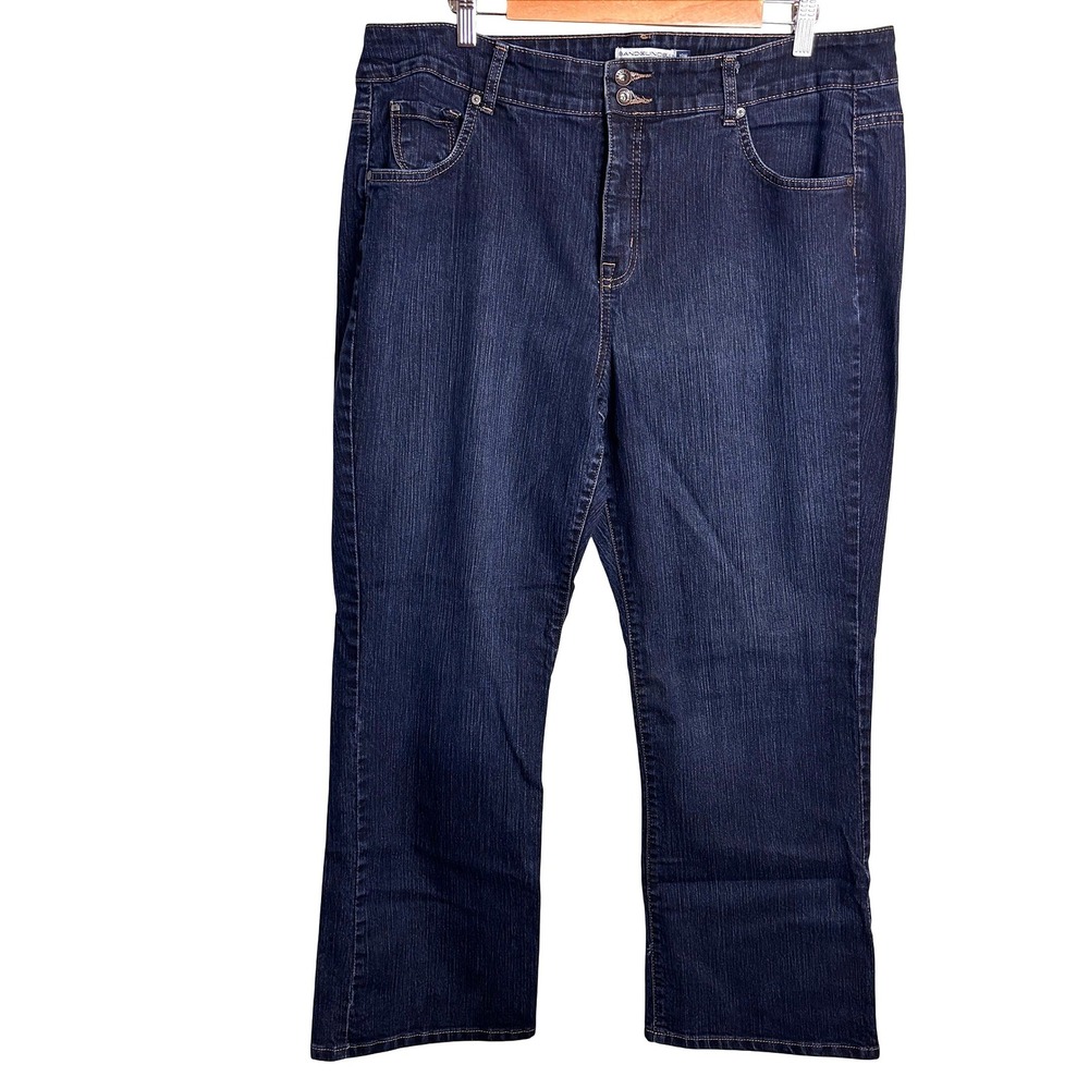 Womens 18W Dark Wash Straight Leg Jeans Plus Size Stretch Denim Y2K Style